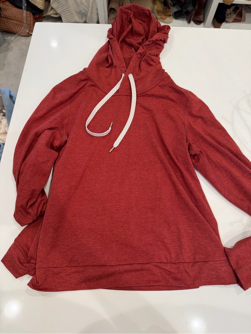 vuori women’s  Red Hooded Pullover Sweatshirt
